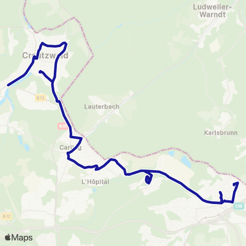 Fluo 57 Creutzwald / Freyming-Merlebach map
