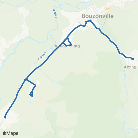 Fluo 57 Holling / Vaudreching / Alzing map