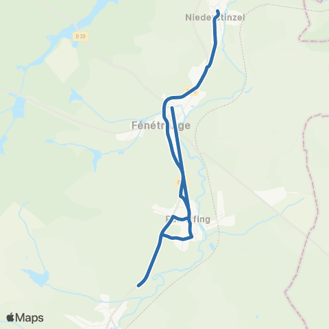 Fluo 57 Niederstinzel / Berthelming map