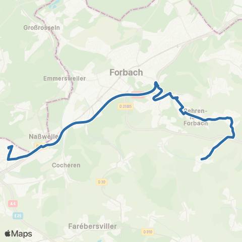 Fluo 57 Bousbach / Freyming-Merlebach map