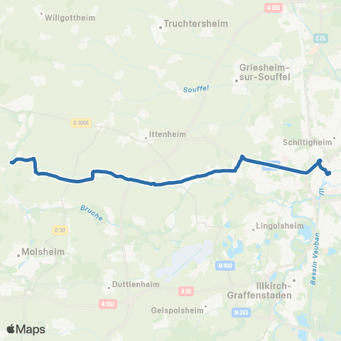Fluo 67 Scharrachbergheim - Osthoffen - Strasbourg map