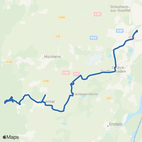 Fluo 67 Mont Sainte-Odile - Strasbourg map