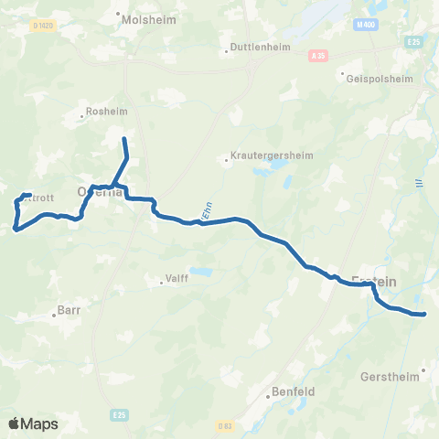 Fluo 67 Ottrott - Obernai - Erstein map