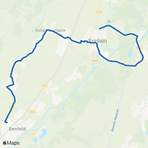 Fluo 67 Erstein - Benfeld map