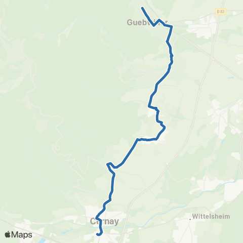 Fluo 68 Steinbach / Cernay / Guebwiller map