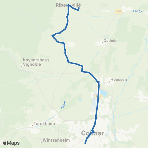 Fluo 68 Ribeauville / Route du vin map