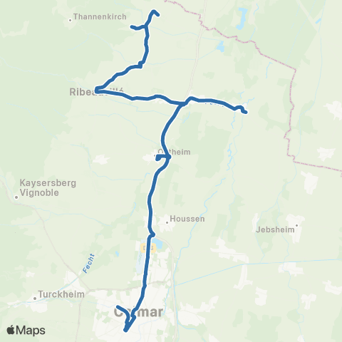 Fluo 68 St-Hippolyte / Ribeauville / Colmar map