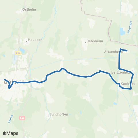 Fluo 68 Artzenheim / Colmar map