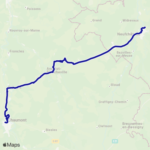 Vosges 88 42 - Neufchâteau / Chaumont map