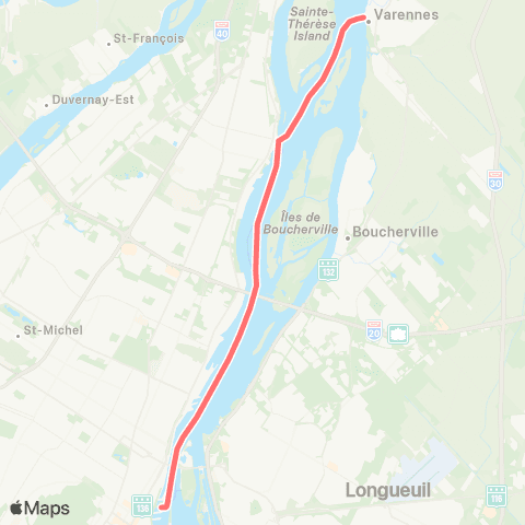 ARTM Vieux-Port - Pointe-aux-Trembles - Varennes map