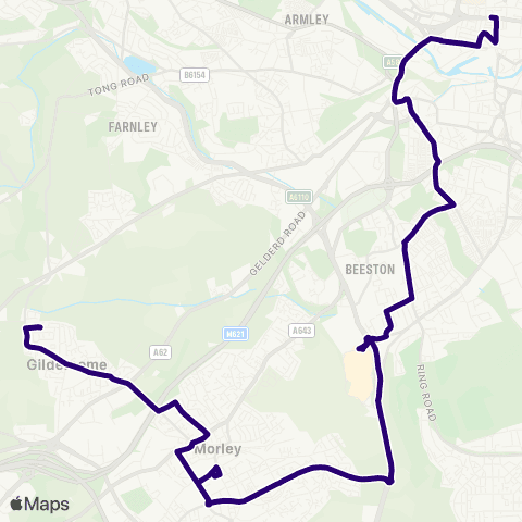 First Leeds Civic L - Moorland Ave Moorland Close map