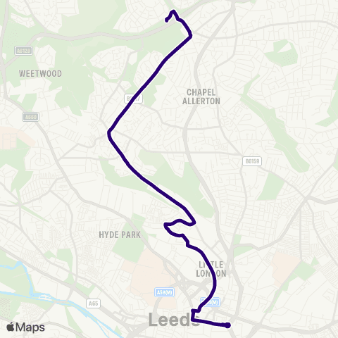 First Leeds Moor Allerton Ctr A - Victoria D map