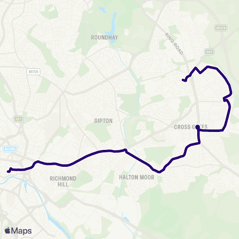 First Leeds Seacroft Bus Station - Corn Exchange H map