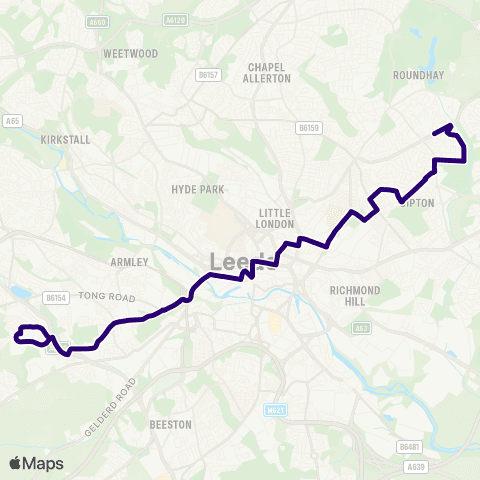 First Leeds Hollin Park Mount - Old Farnley map