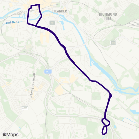 First Leeds Stourton P&R - Stourton P&R map