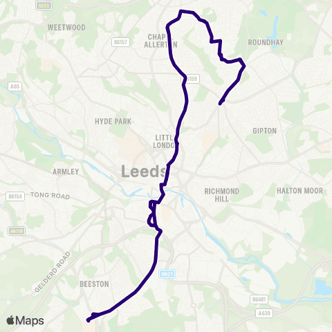 First Leeds White Rose Centre - Gledhow Lidgett Ln map
