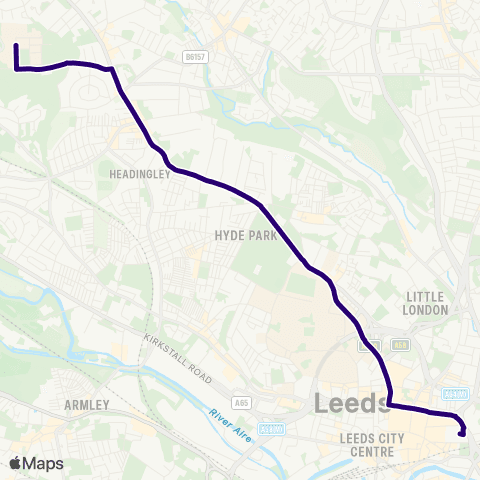 First Leeds Headingley Campus - Leeds City Bus Sta map