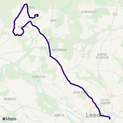 First Leeds Leeds City Bus Sta - Holt Park Centre A map