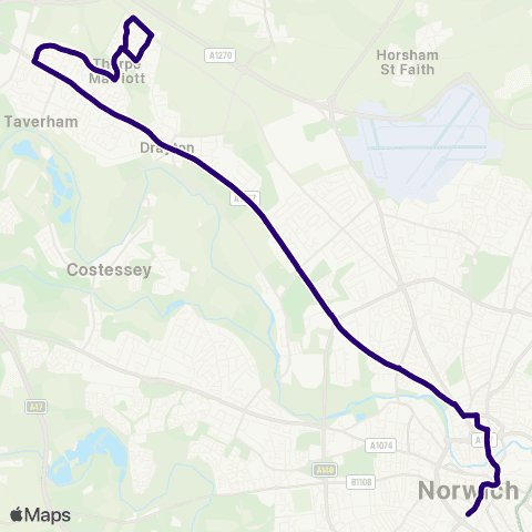 First Norfolk & Suffolk The Otter - St Stephens Street map