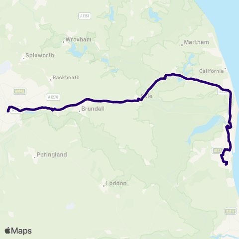 First Norfolk & Suffolk Market Gates - Bus Station map