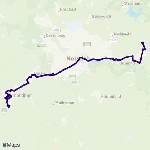 First Norfolk & Suffolk Goshawk Rise - Meridian Way map