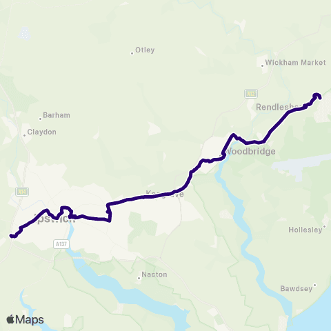 First Norfolk & Suffolk London Rd P&R - Martlesham P&R map