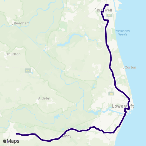 First Norfolk & Suffolk Ellough Rd - E Norfolk Sixth Form Centre map
