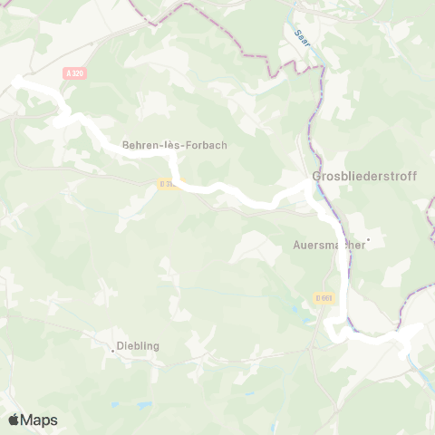 Forbus Forbach - Sarreguemines map