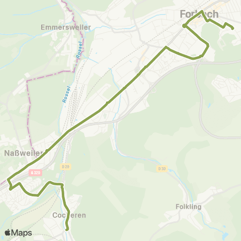 Forbus Cocheren Rue de Béning - Lycée Jean Moulin map