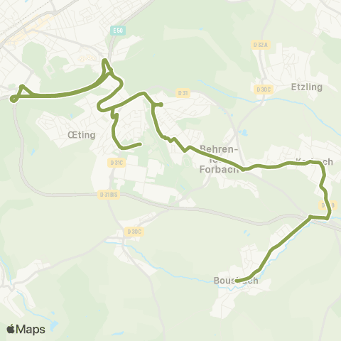 Forbus Bousbach Mairie - Lycée Hurlevent map