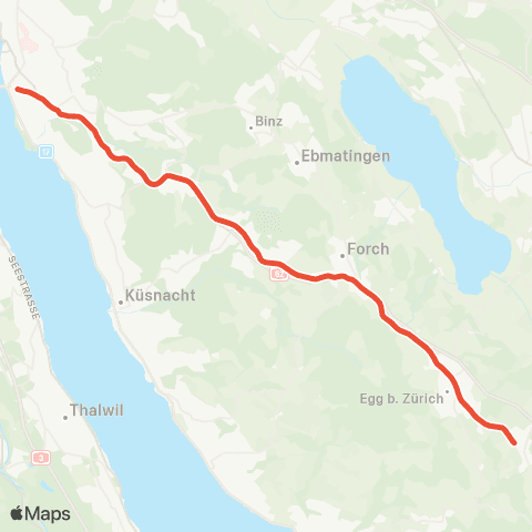 Forchbahn Zürich Stadelhofen, Bahnhof - Esslingen map