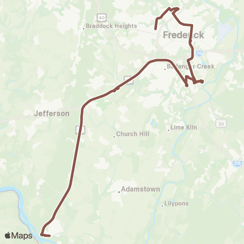 TransIT Point of Rocks Meet-The-MARC Shuttle map
