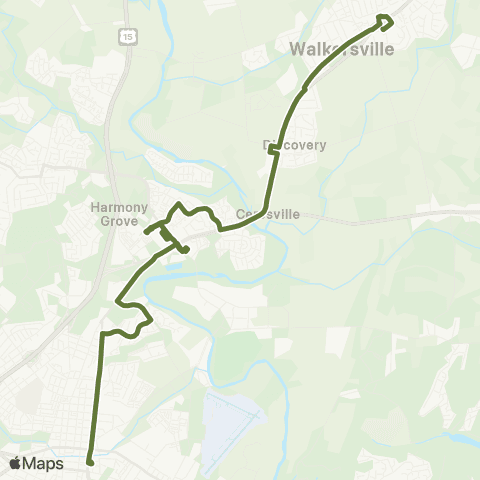 TransIT Walkersville Meet-The-MARC Shuttle map