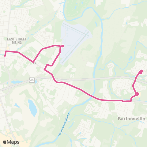 TransIT East Frederick Shuttle map