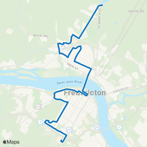 Fredericton Transit Brookside map