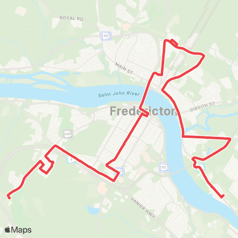Fredericton Transit Barker's Point map