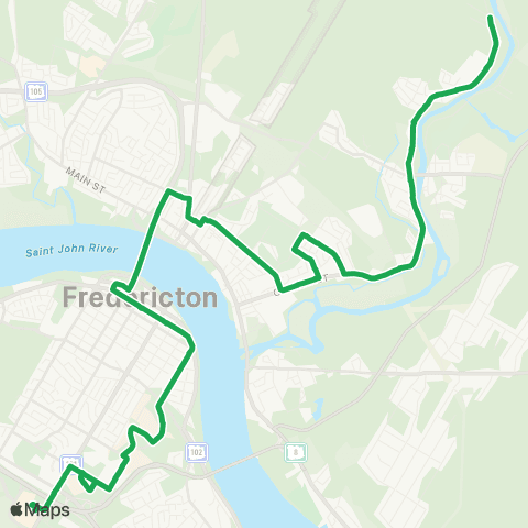 Fredericton Transit Regent map