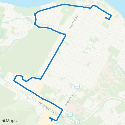 Fredericton Transit Woodstock / Smythe map