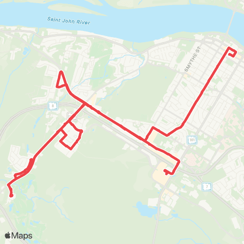 Fredericton Transit York / Hanwell map