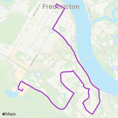 Fredericton Transit Skyline / Southwood Park map