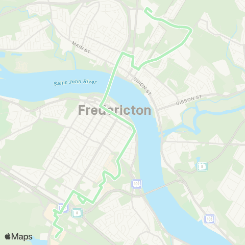 Fredericton Transit Crosstown map