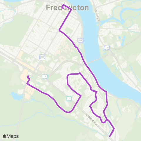 Fredericton Transit Kings Place map