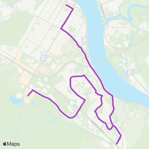 Fredericton Transit Corbett Center map