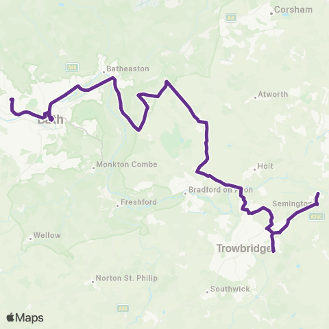 Faresaver Somerset Arms - Royal United Hospital map