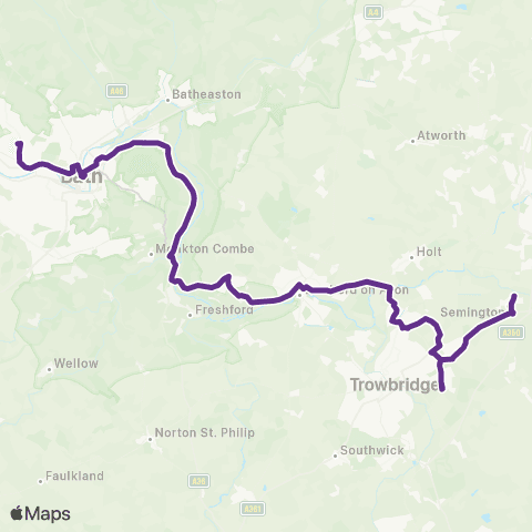 Faresaver Royal United Hospital - Somerset Arms map
