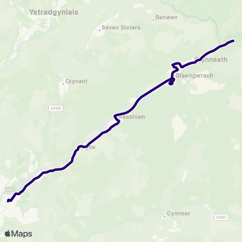 First South & West Wales Neath Bus Sta Stand 9 - Turning Circle map