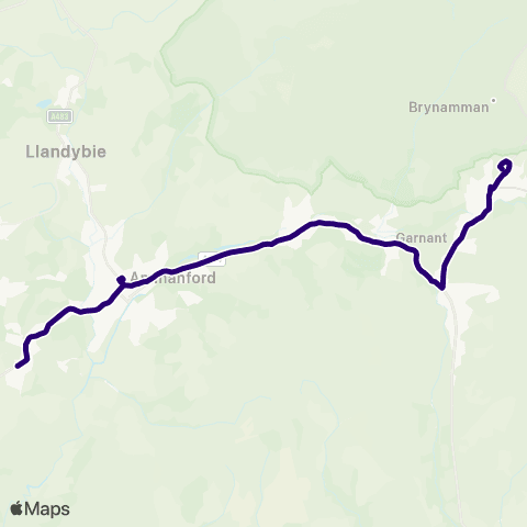 First South & West Wales Arfryn - Ammanford Bus Station Stand 3 map