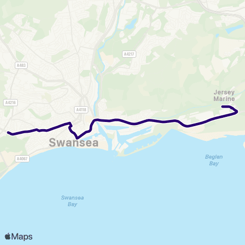 First South & West Wales Amazon - Sketty Cross map
