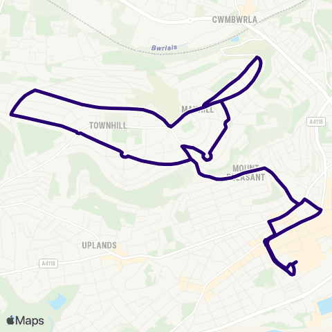 First South & West Wales Swansea Bus Sta Stand Q - Swansea Bus Sta Stand Q map