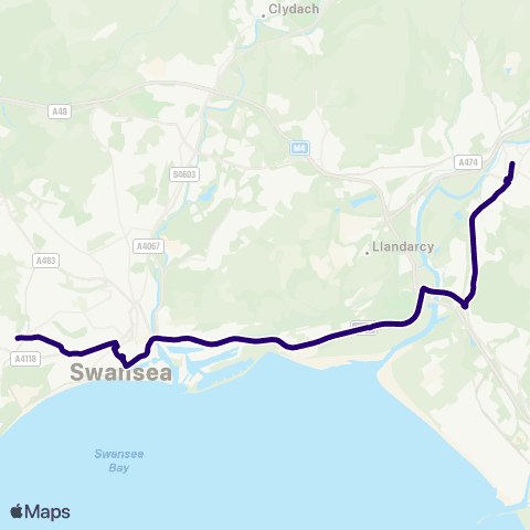 First South & West Wales Neath Bus Sta Stand 6 - Swansea Bus Sta Stand F map